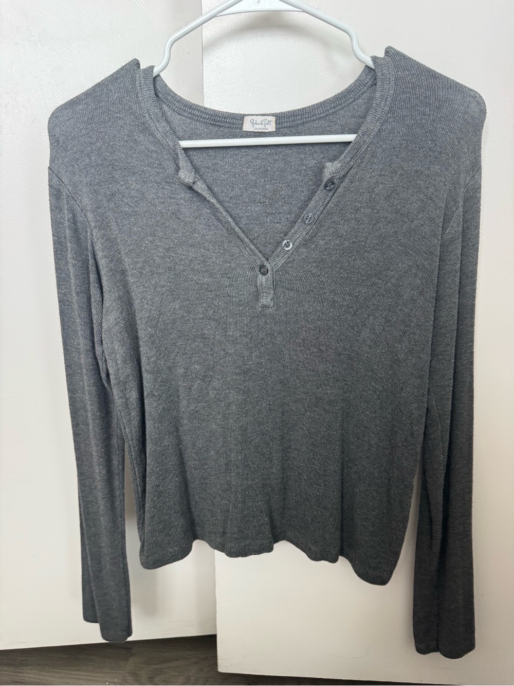 Brandy Melville Gray Long-Sleeve Top